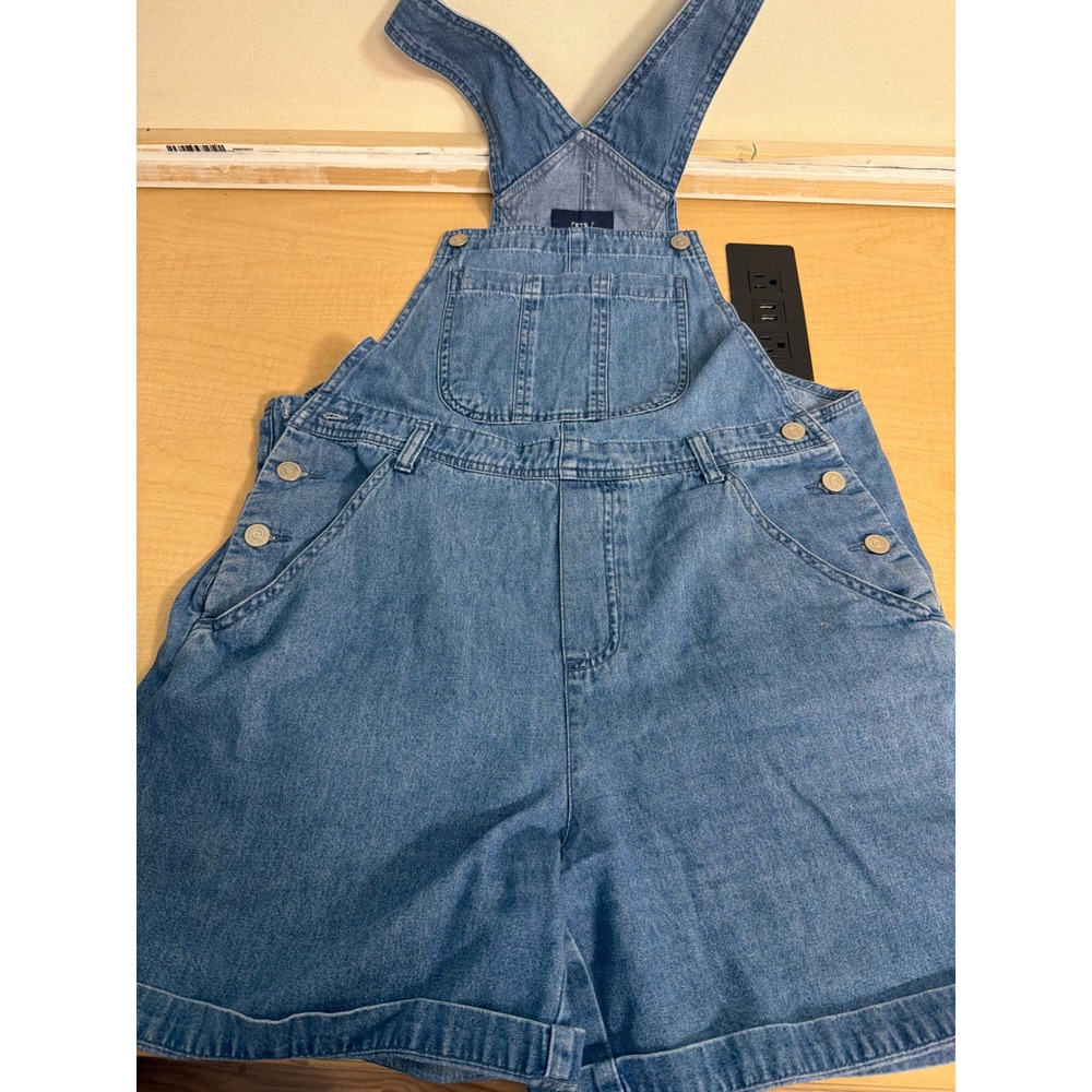Original TY Wear Denim Shortalls Medium Wash Cotton Overalls Size M